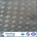 Cinco barras 3003 placa de aluminio en relieve para antideslizamiento